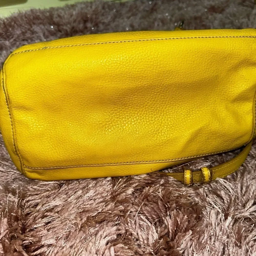 The Sak hobo snap closure vintage bag yellow pebble leather